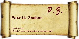 Patrik Zombor névjegykártya